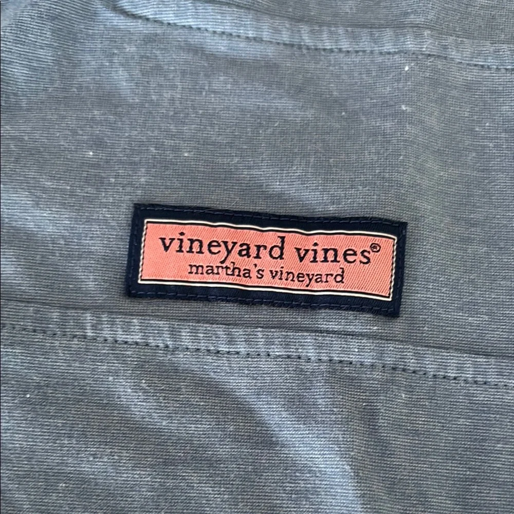 Vineyard Vines Light Blue Zip Up Sweater with Standing Collar